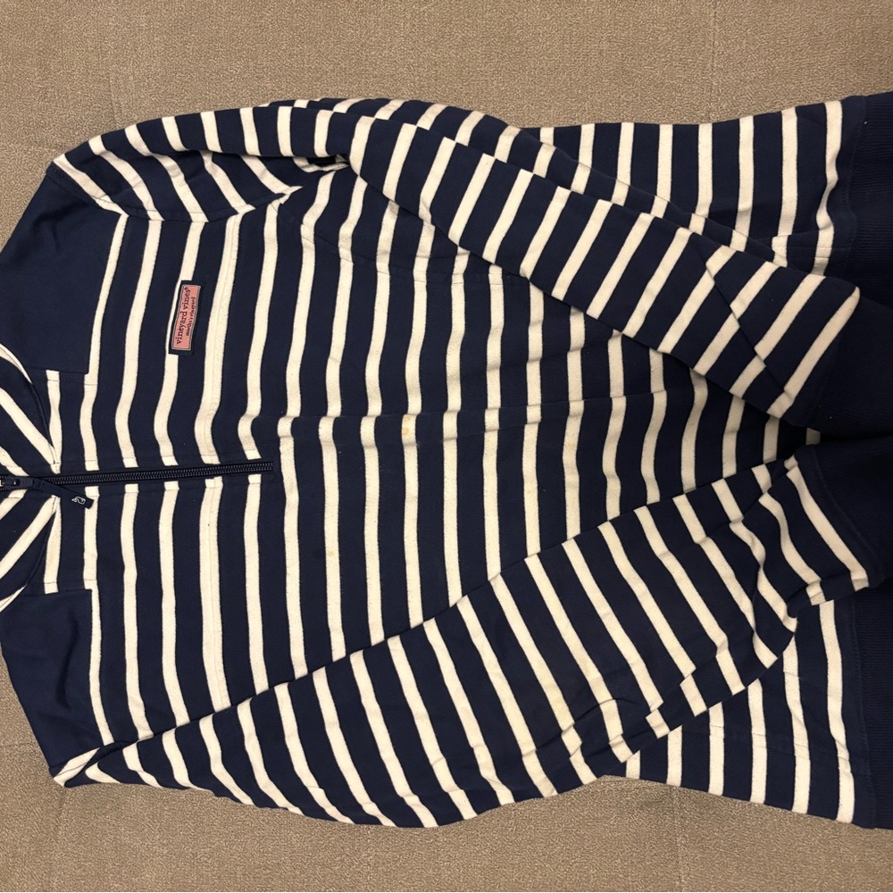 Vineyard Vines Navy and White Striped Sweatshirt